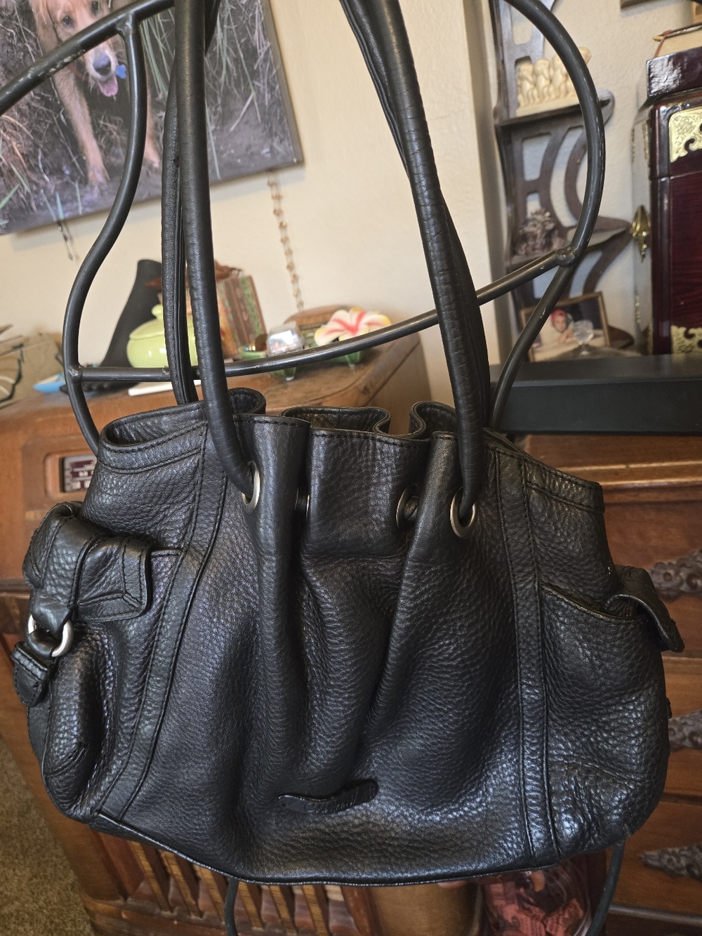 Cole Haan Soft Black Pebbled Leather Women's Shoulder Bag